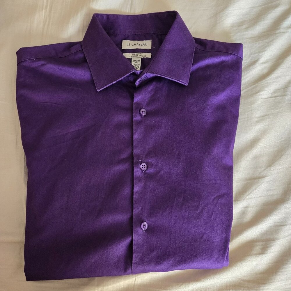 Le Chateau Large Tailored Fit Purple Shirt